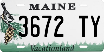 ME license plate 3672TY