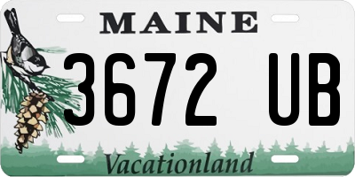 ME license plate 3672UB