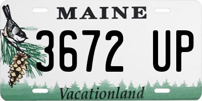 ME license plate 3672UP