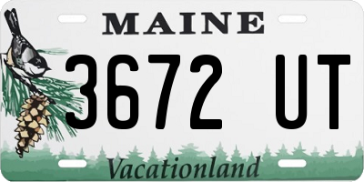 ME license plate 3672UT