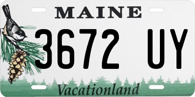 ME license plate 3672UY