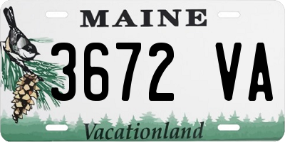 ME license plate 3672VA