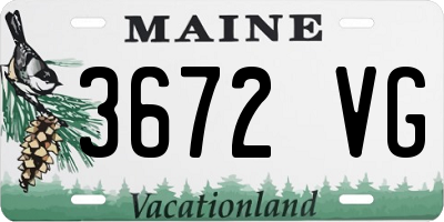 ME license plate 3672VG