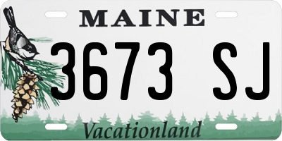 ME license plate 3673SJ
