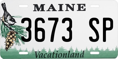 ME license plate 3673SP