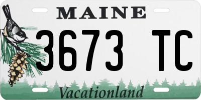 ME license plate 3673TC