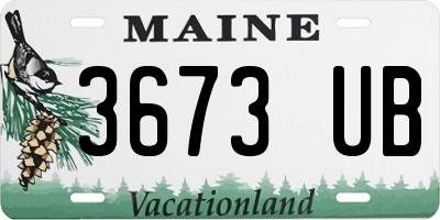 ME license plate 3673UB