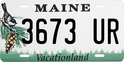 ME license plate 3673UR