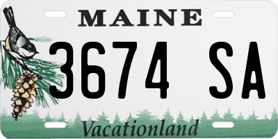 ME license plate 3674SA