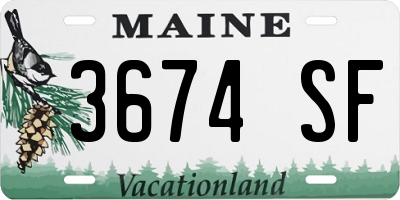 ME license plate 3674SF