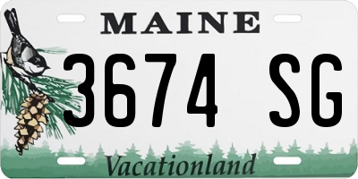 ME license plate 3674SG