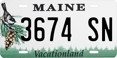 ME license plate 3674SN