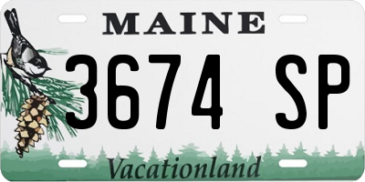 ME license plate 3674SP