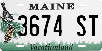 ME license plate 3674ST