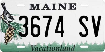 ME license plate 3674SV