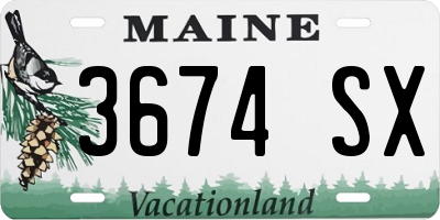 ME license plate 3674SX