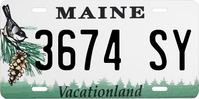 ME license plate 3674SY