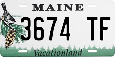 ME license plate 3674TF