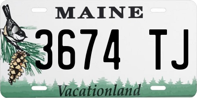 ME license plate 3674TJ