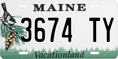 ME license plate 3674TY