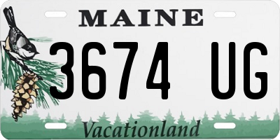 ME license plate 3674UG