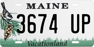 ME license plate 3674UP