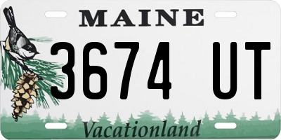 ME license plate 3674UT