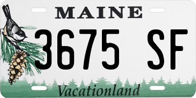 ME license plate 3675SF