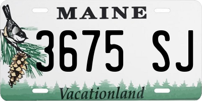 ME license plate 3675SJ