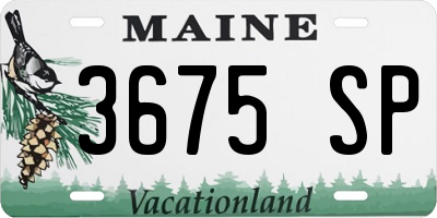 ME license plate 3675SP
