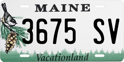 ME license plate 3675SV