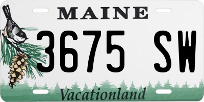 ME license plate 3675SW