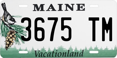 ME license plate 3675TM