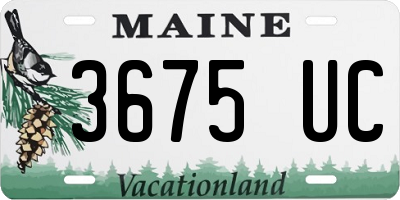 ME license plate 3675UC