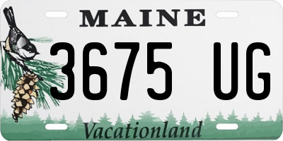 ME license plate 3675UG