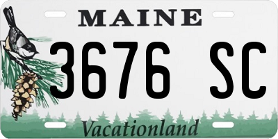 ME license plate 3676SC