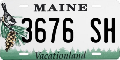 ME license plate 3676SH