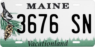 ME license plate 3676SN