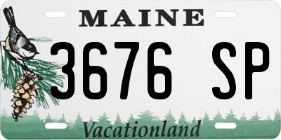ME license plate 3676SP