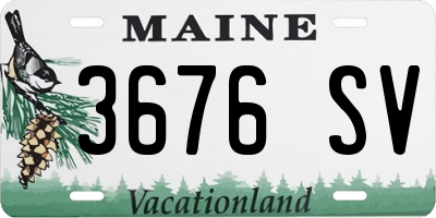 ME license plate 3676SV