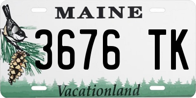 ME license plate 3676TK