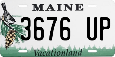 ME license plate 3676UP