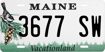 ME license plate 3677SW