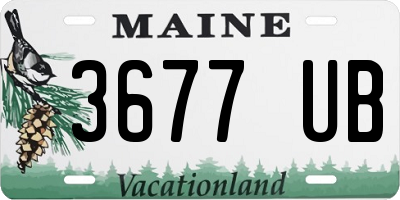ME license plate 3677UB