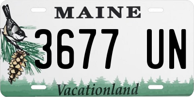 ME license plate 3677UN