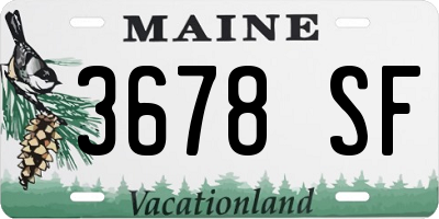 ME license plate 3678SF