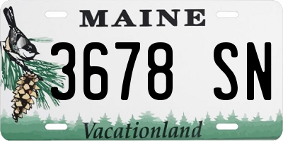 ME license plate 3678SN