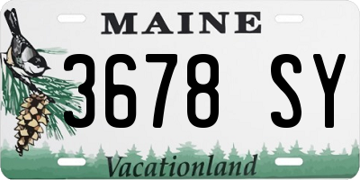 ME license plate 3678SY