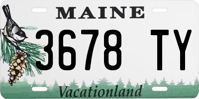 ME license plate 3678TY