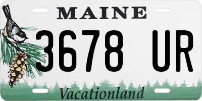 ME license plate 3678UR